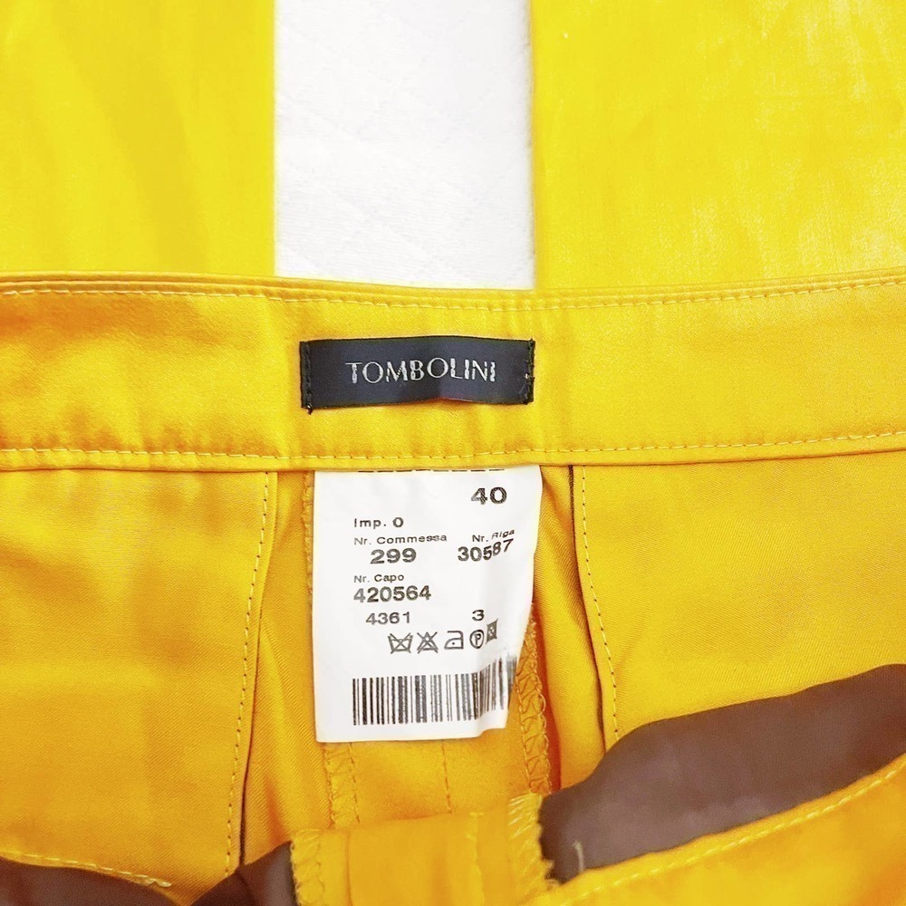 Tombolini Cotton Silk Orange Slacks Black Pipe Detailing SZ40 NWT - Picture 3 of 4